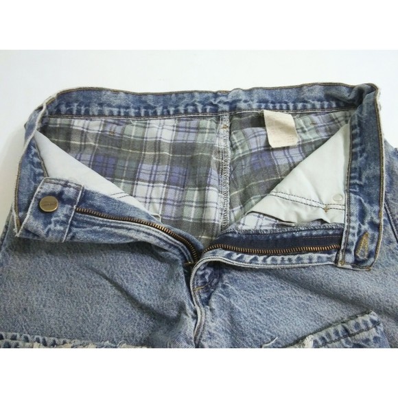 Vintage Carhartt Mens 33x30 Flannel Lined Blue Jeans Pants Distressed B21DST USA - Picture 5 of 12